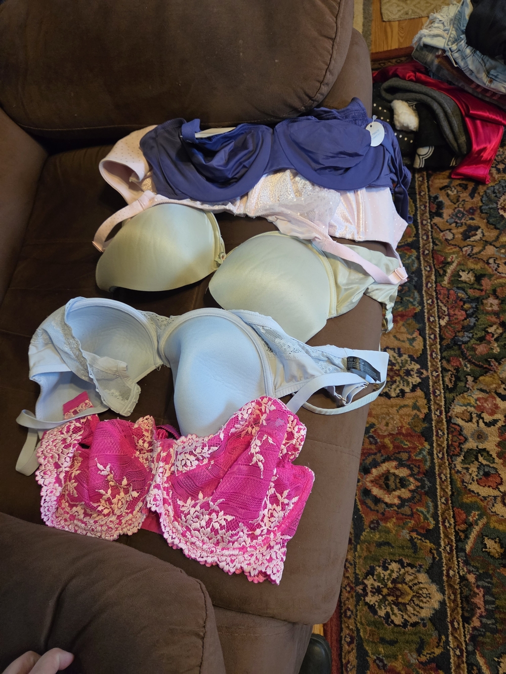 Victoria's Secret Pink Lace and Assorted Smooth Bras - Multi Color Set 34DD